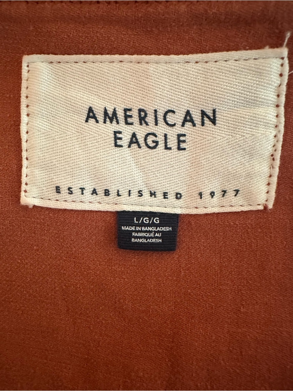 American Eagle Rust Orange Wide-Leg Jumpsuit Overalls Painters Boho Size Large - Picture 7 of 10